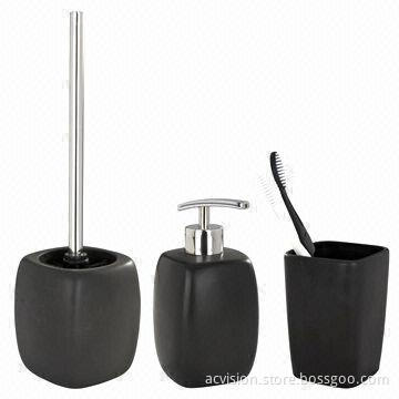 3pcs black ceramic bathroom set, suitable or hotels, hot sell bathroom accessories